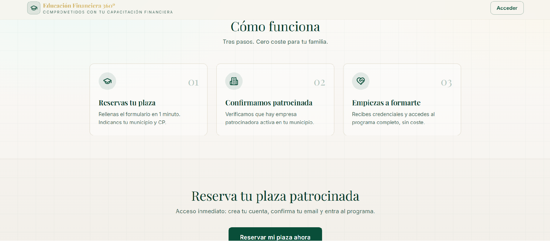 Portada de Programa de Educación Financiera para familias 360º